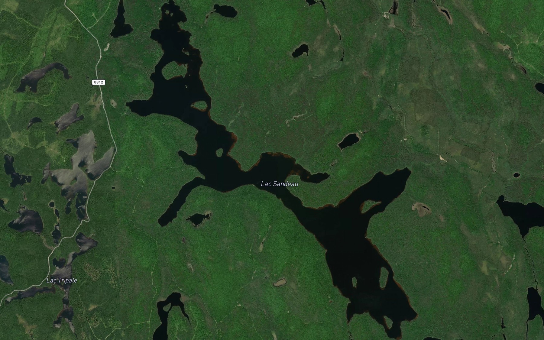 Satellite map of the Lac Sandeau