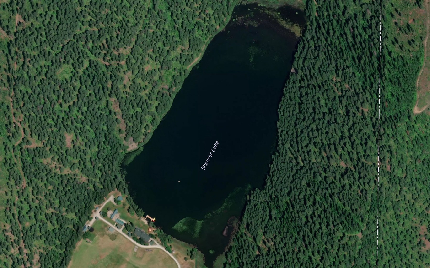 Satellite map of the Shearer Lake
