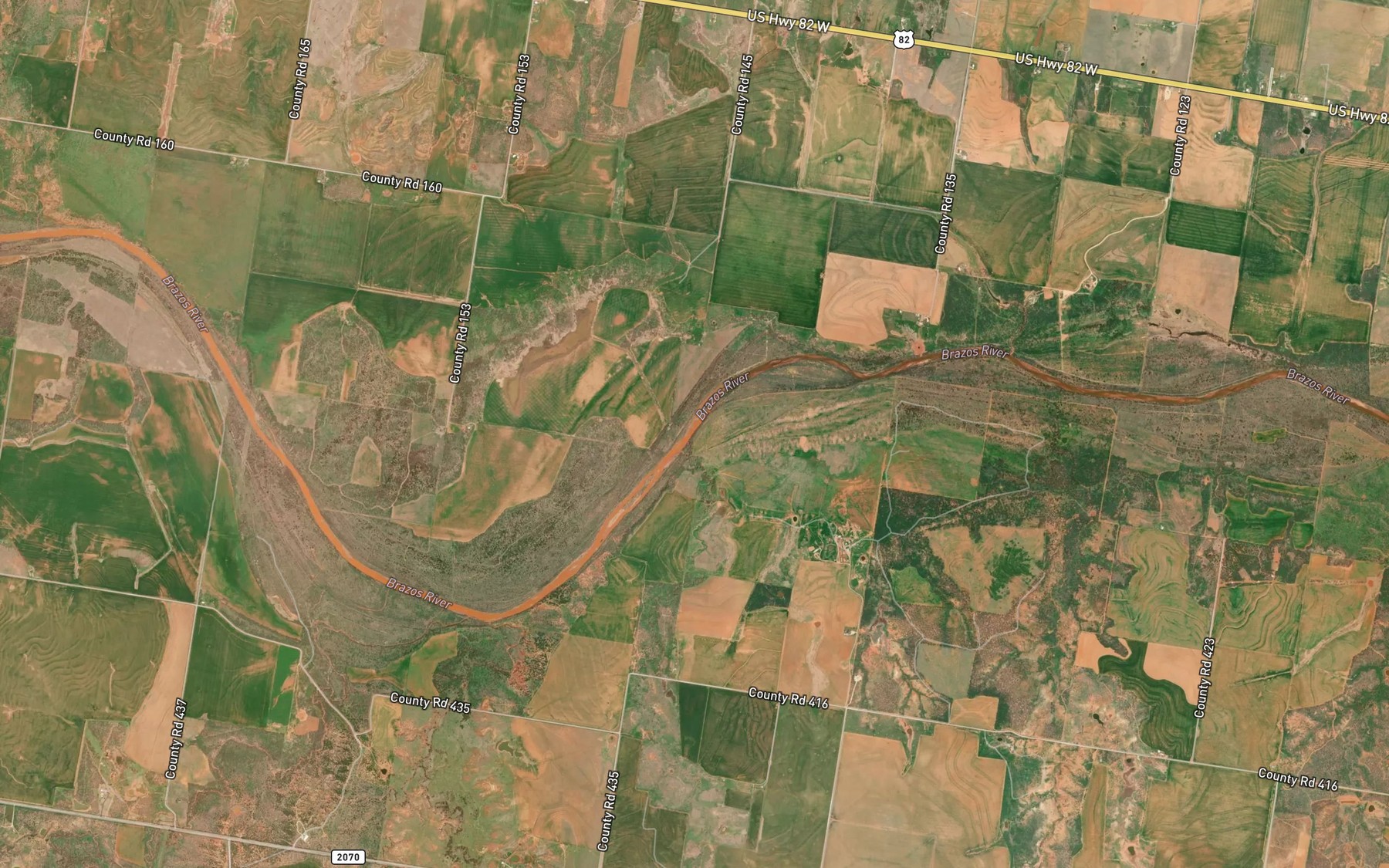 Satellite map of the Yokum Creek