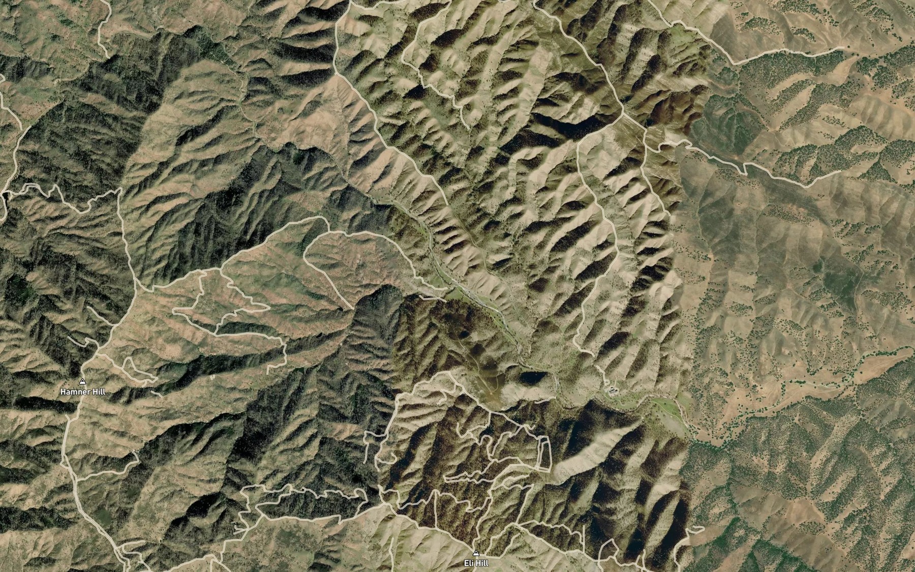 Satellite map of the Richard Creek