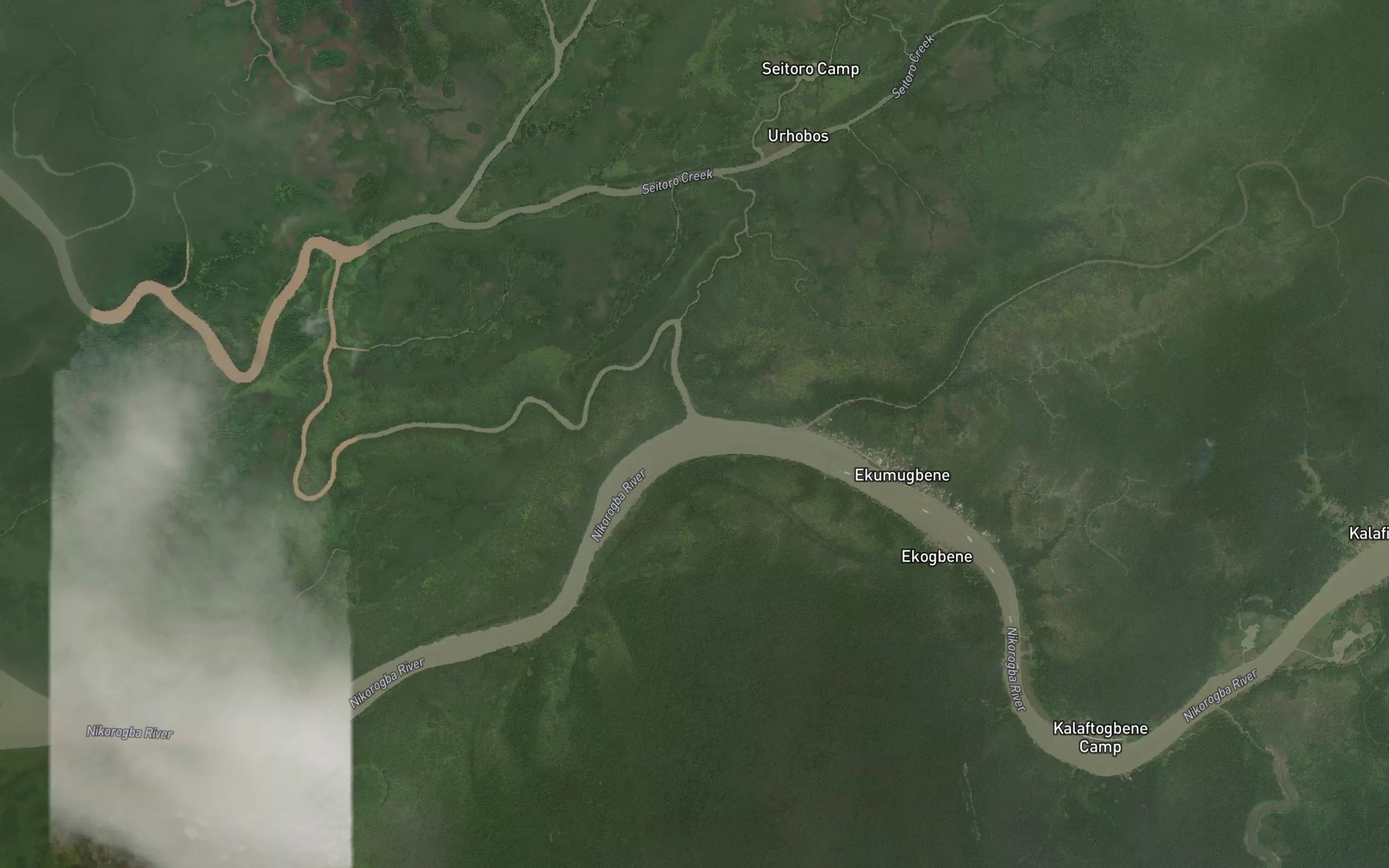 Satellite map of the Egriagbene Creek