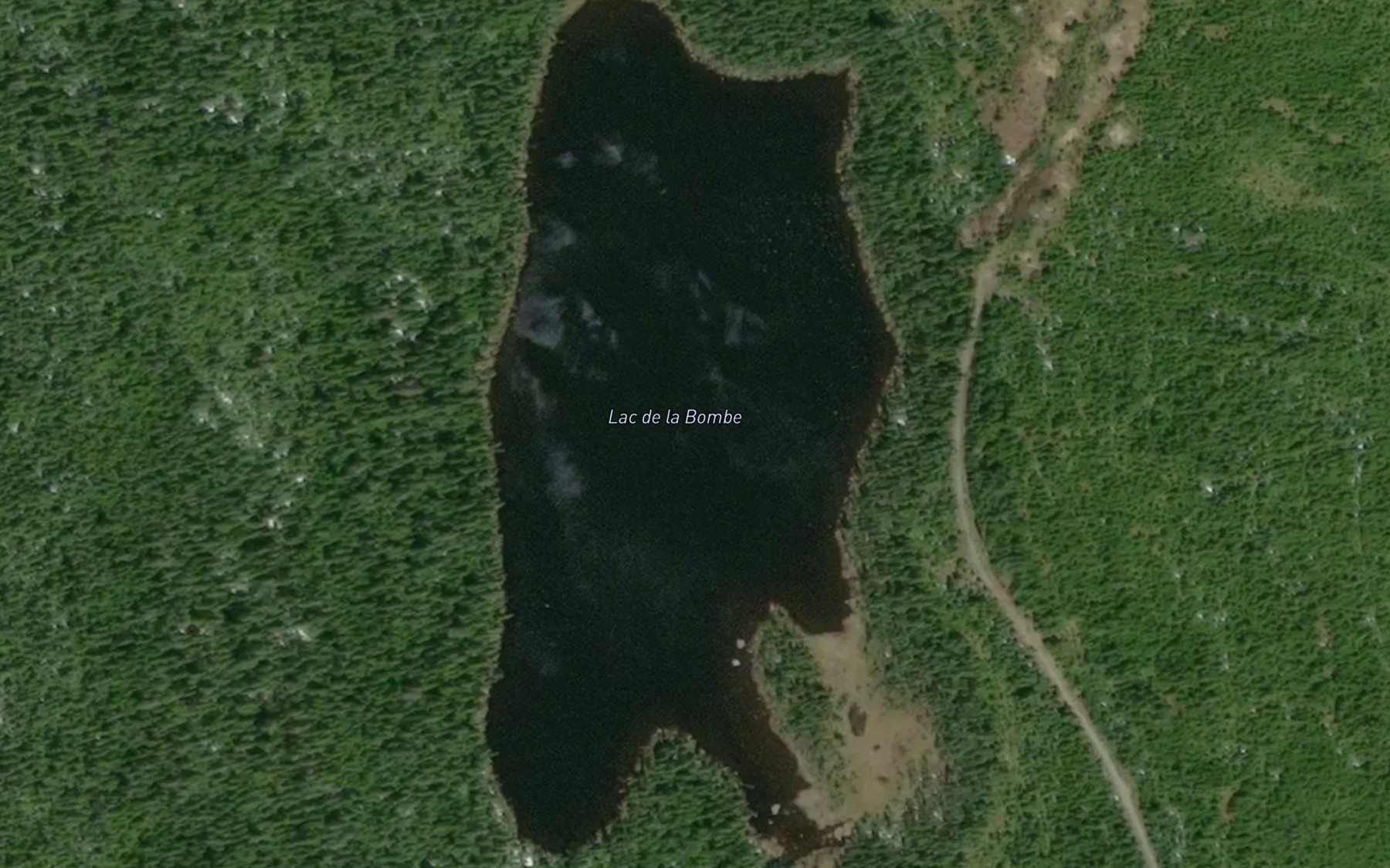 Satellite map of the Lac de la Bombe