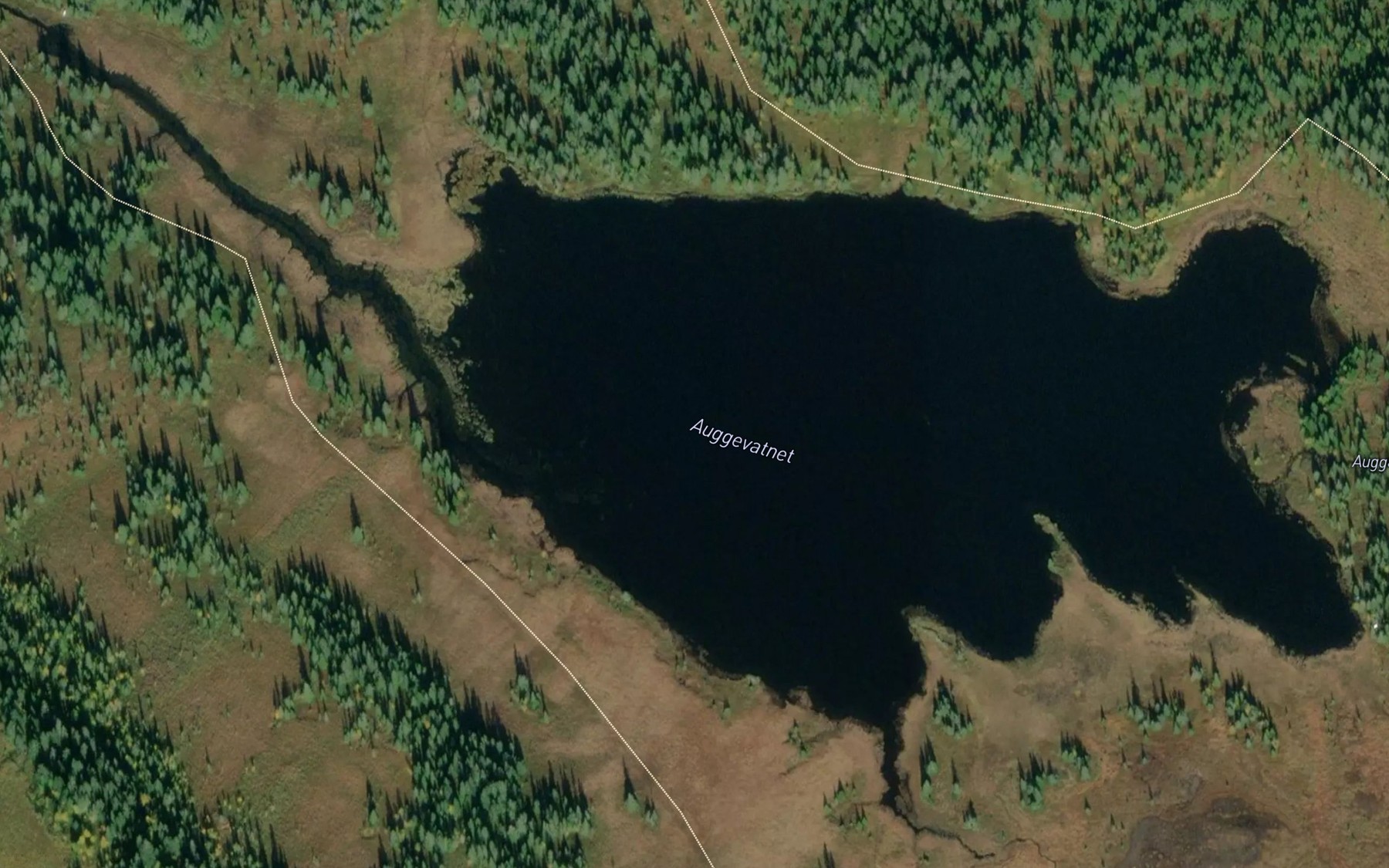Satellite map of the Auggevatnet