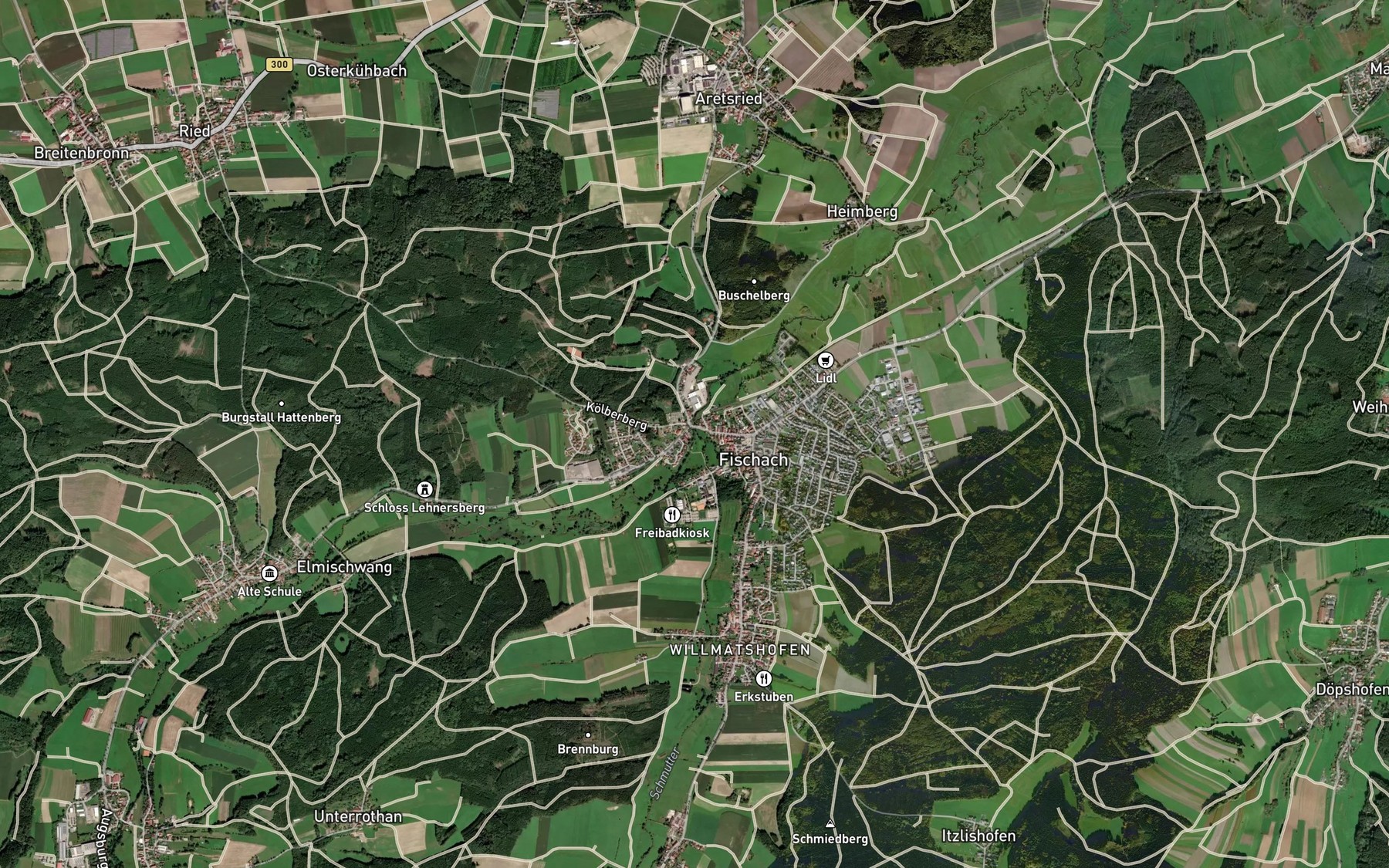 Satellite map of the Neufnach