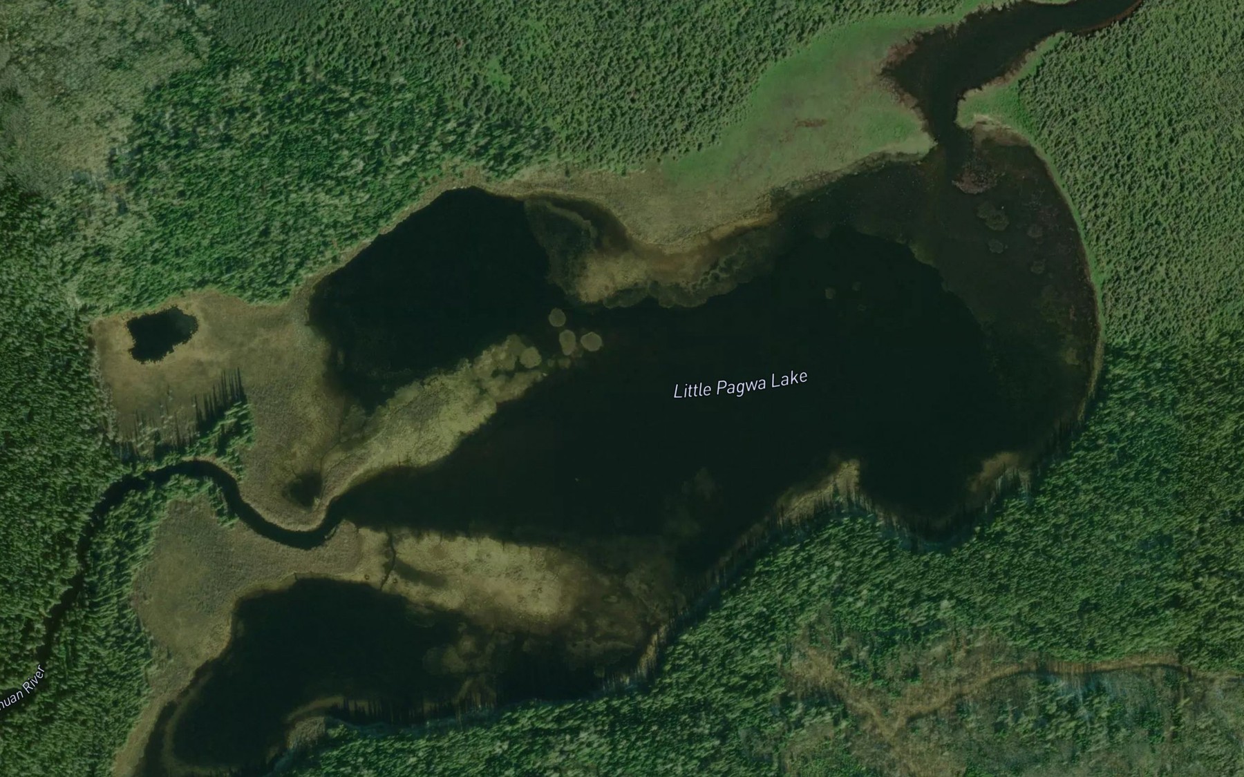 Satellite map of the Little Pagwa Lake