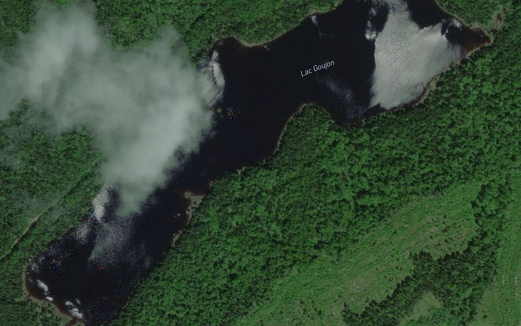 Satellite map of the Lac Goujon