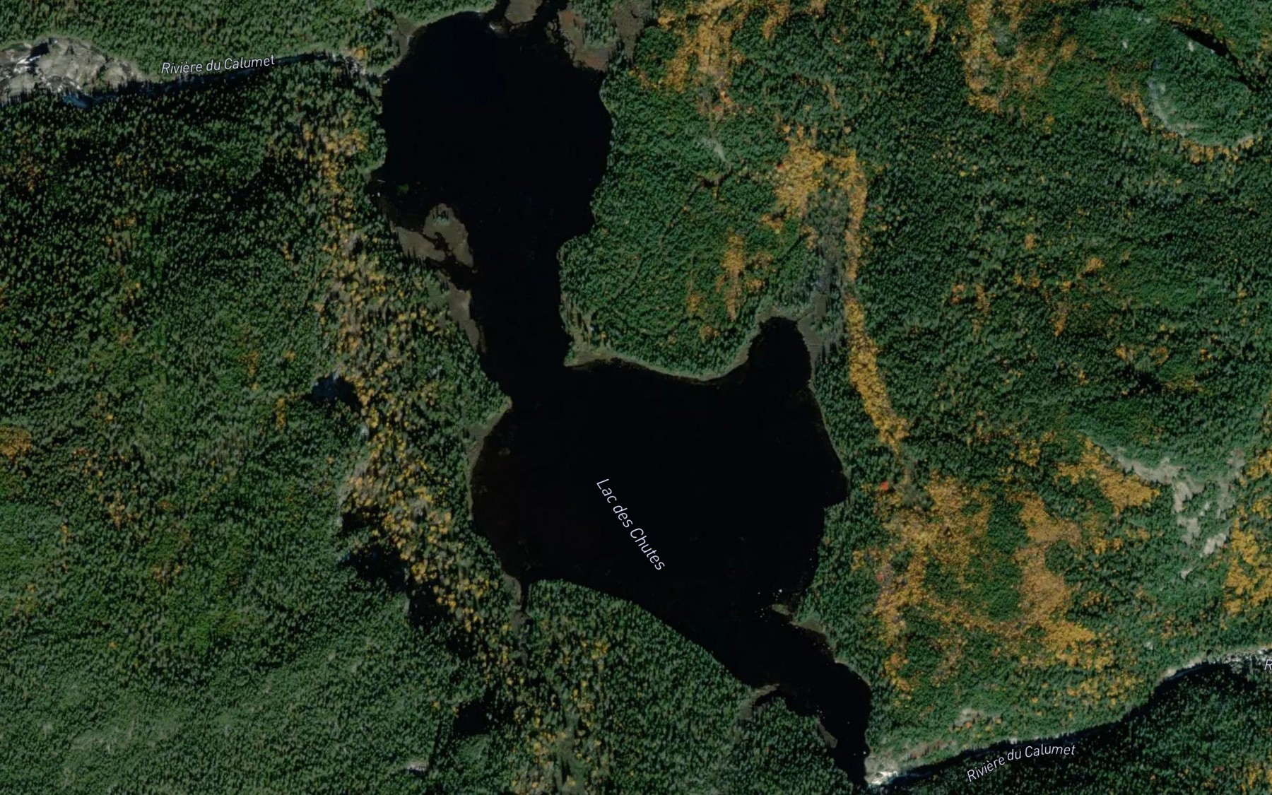 Satellite map of the Lac des Chutes