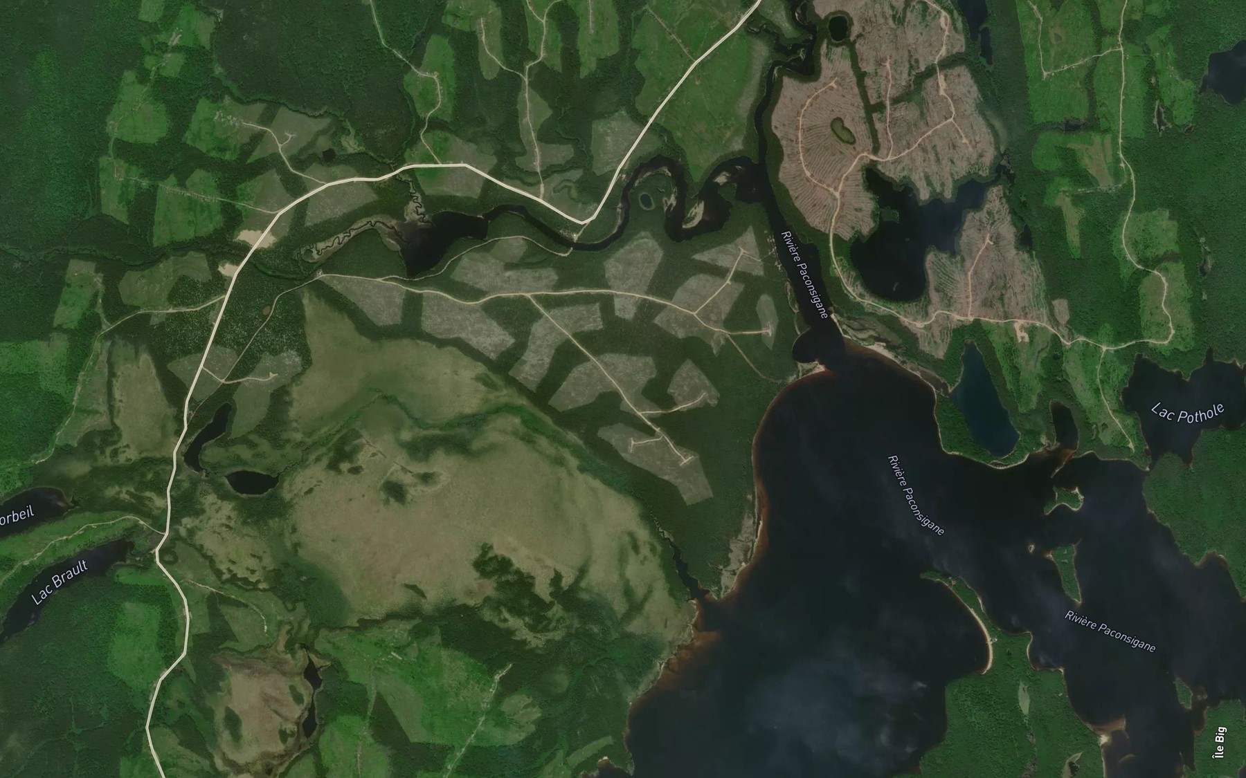 Satellite map of the Riviere Mickekw