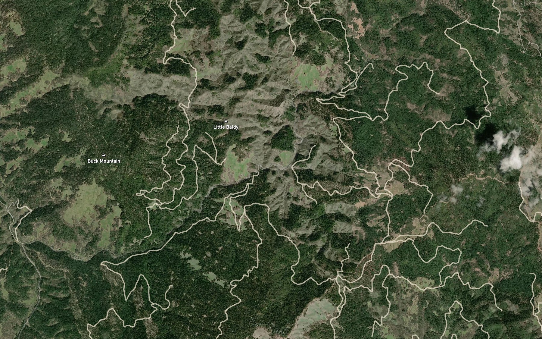 Satellite map of the Pepperwood Creek