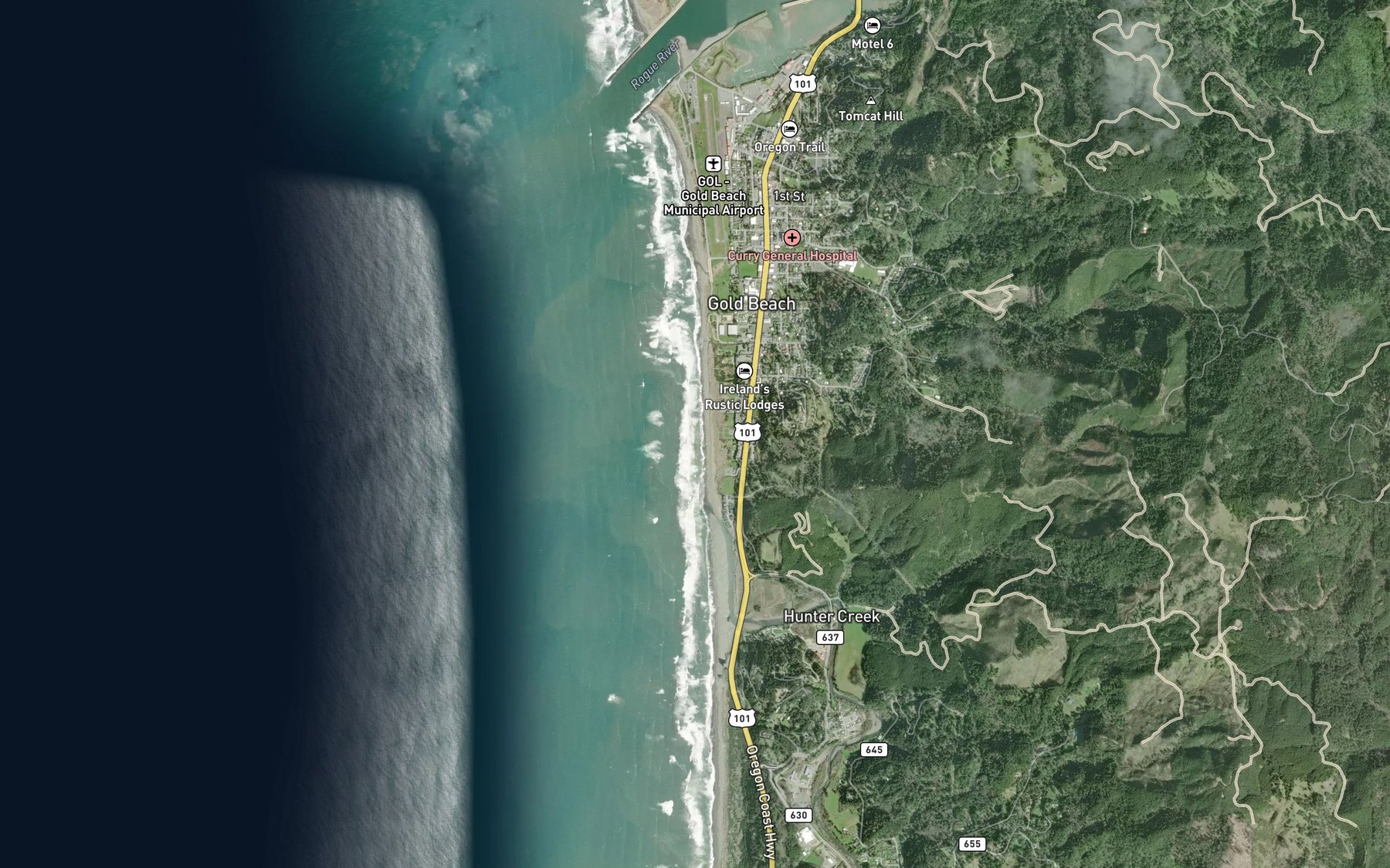 Satellite map of the West Fork Cunniff Creek