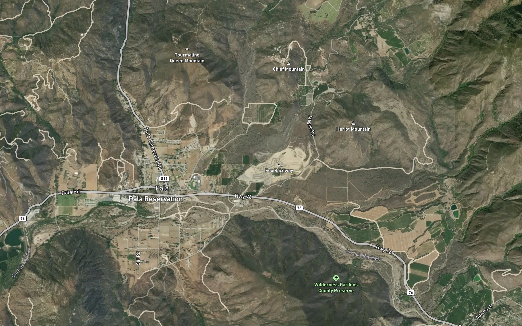 Satellite map of the Magee Creek