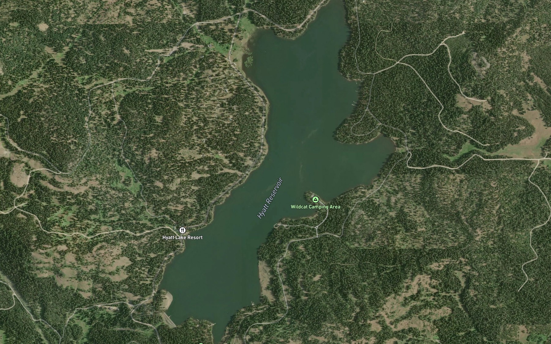 Satellite map of the Hyatt Reservoir