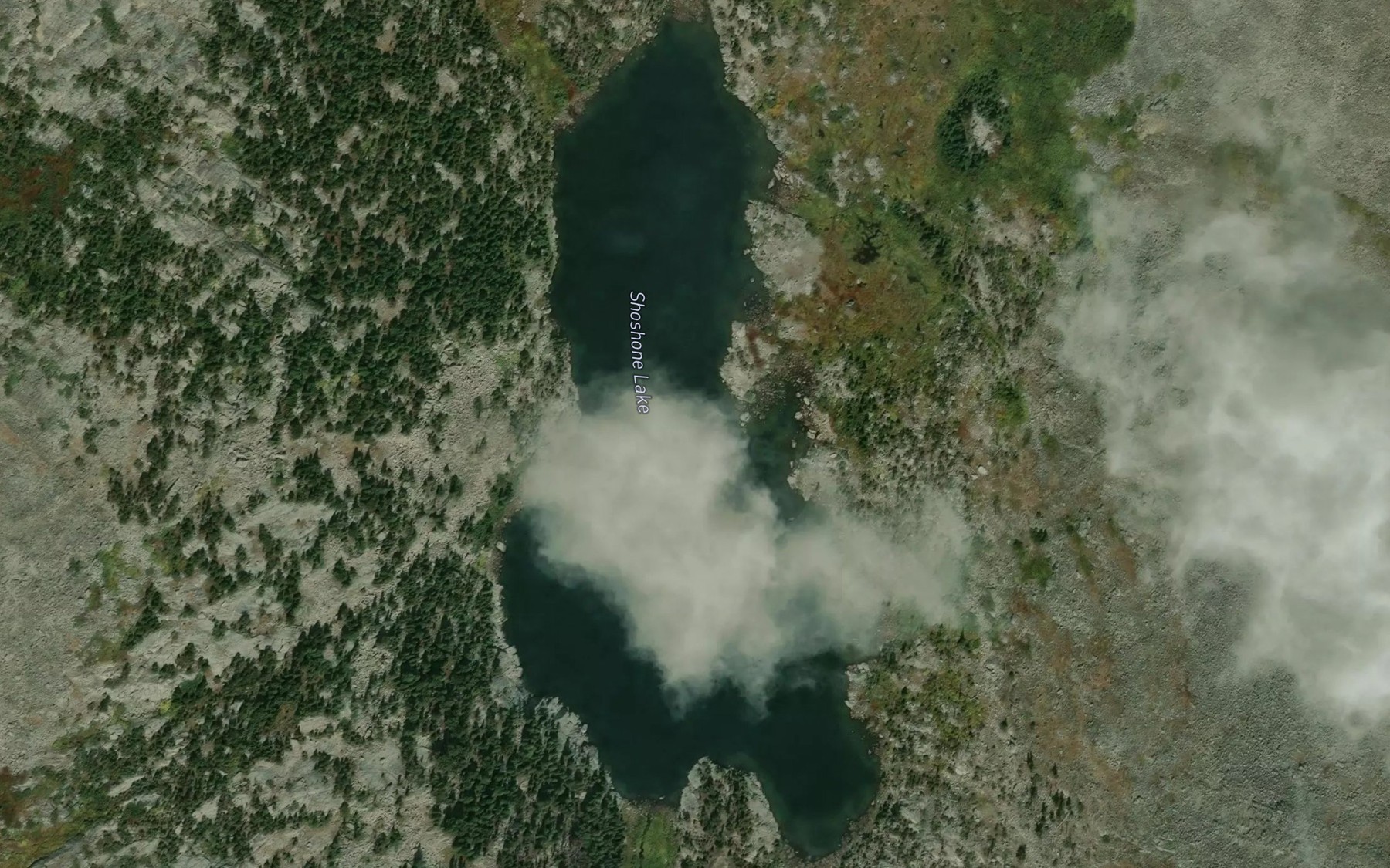 Satellite map of the Shoshone Lake