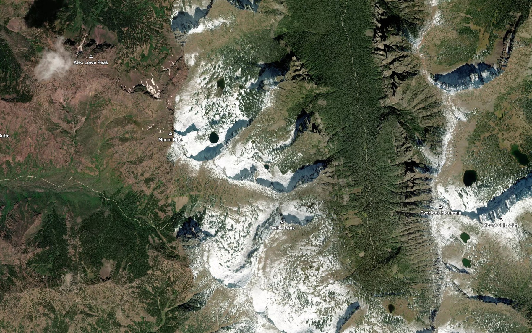 Satellite map of the Swim Lake