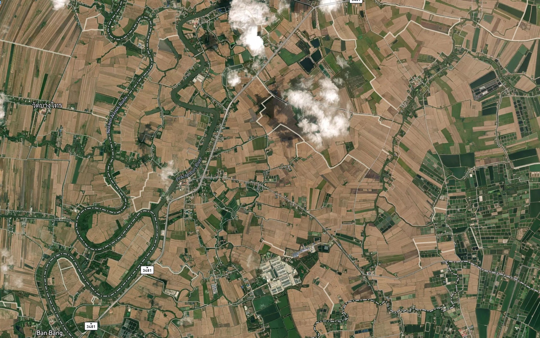 Satellite map of the Khlong Hu Chang