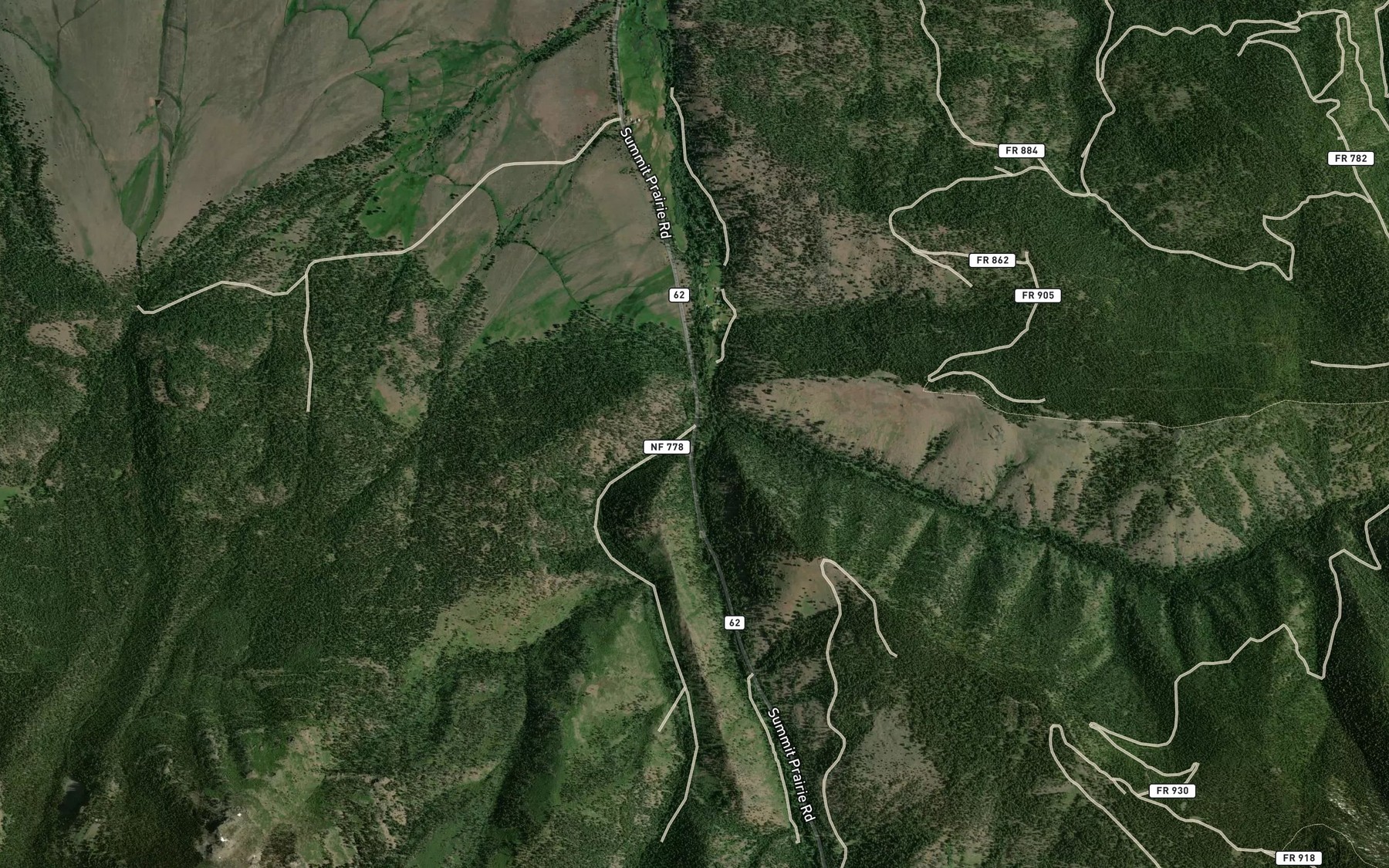 Satellite map of the Roberts Creek