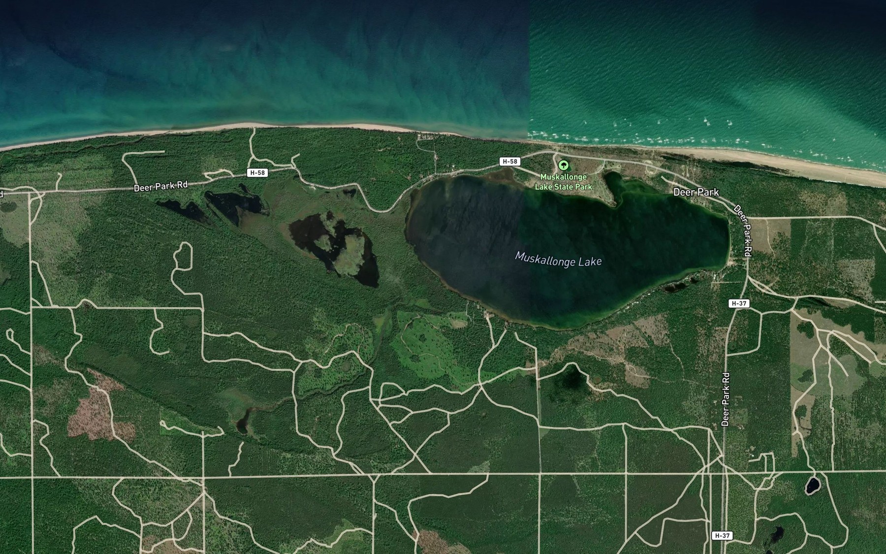 Satellite map of the Trout Creek