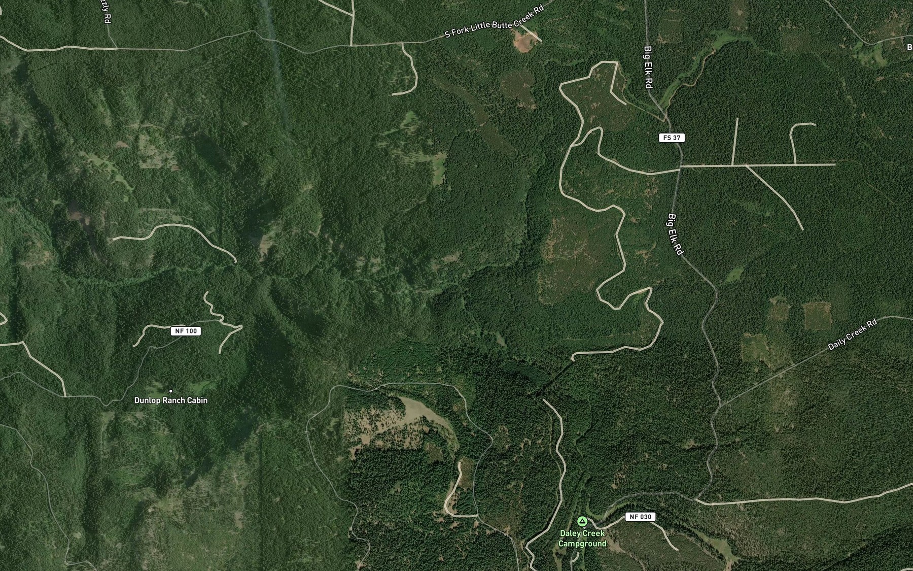 Satellite map of the Pole Bridge Creek