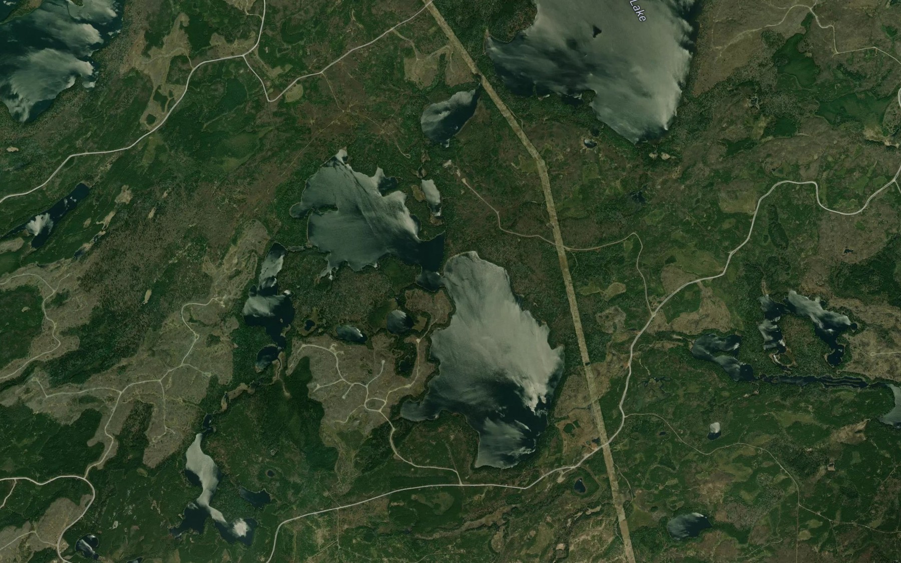 Satellite map of the Valjean Lake