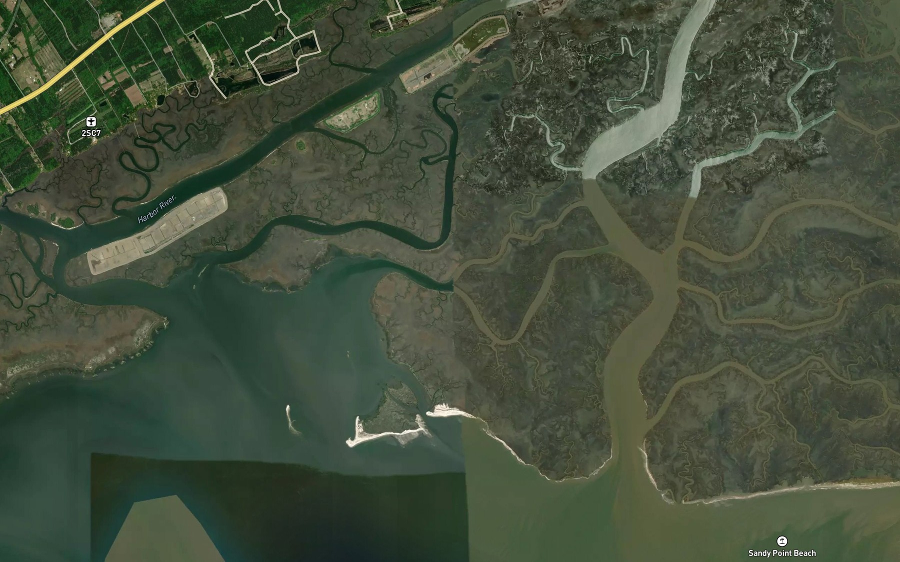 Satellite map of the Sett Creek
