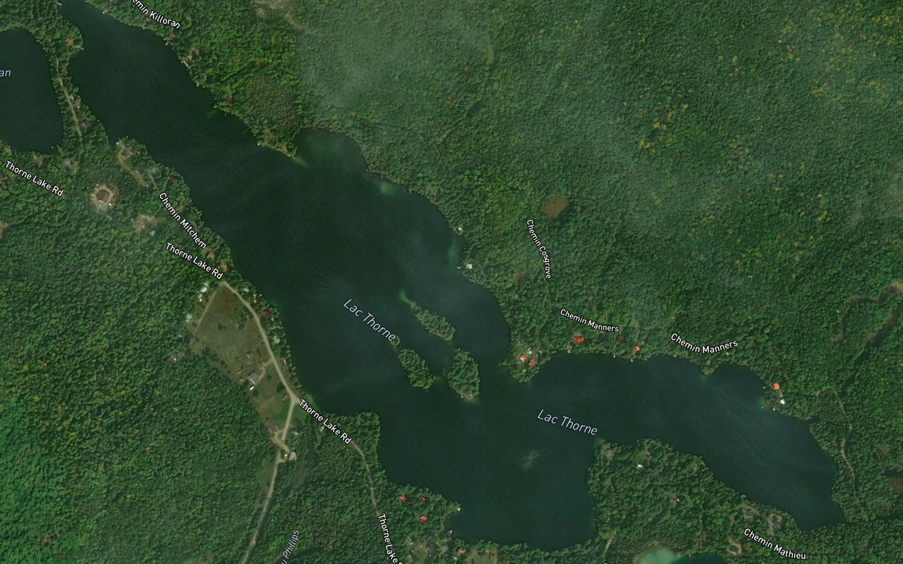 Satellite map of the Lac Thorne