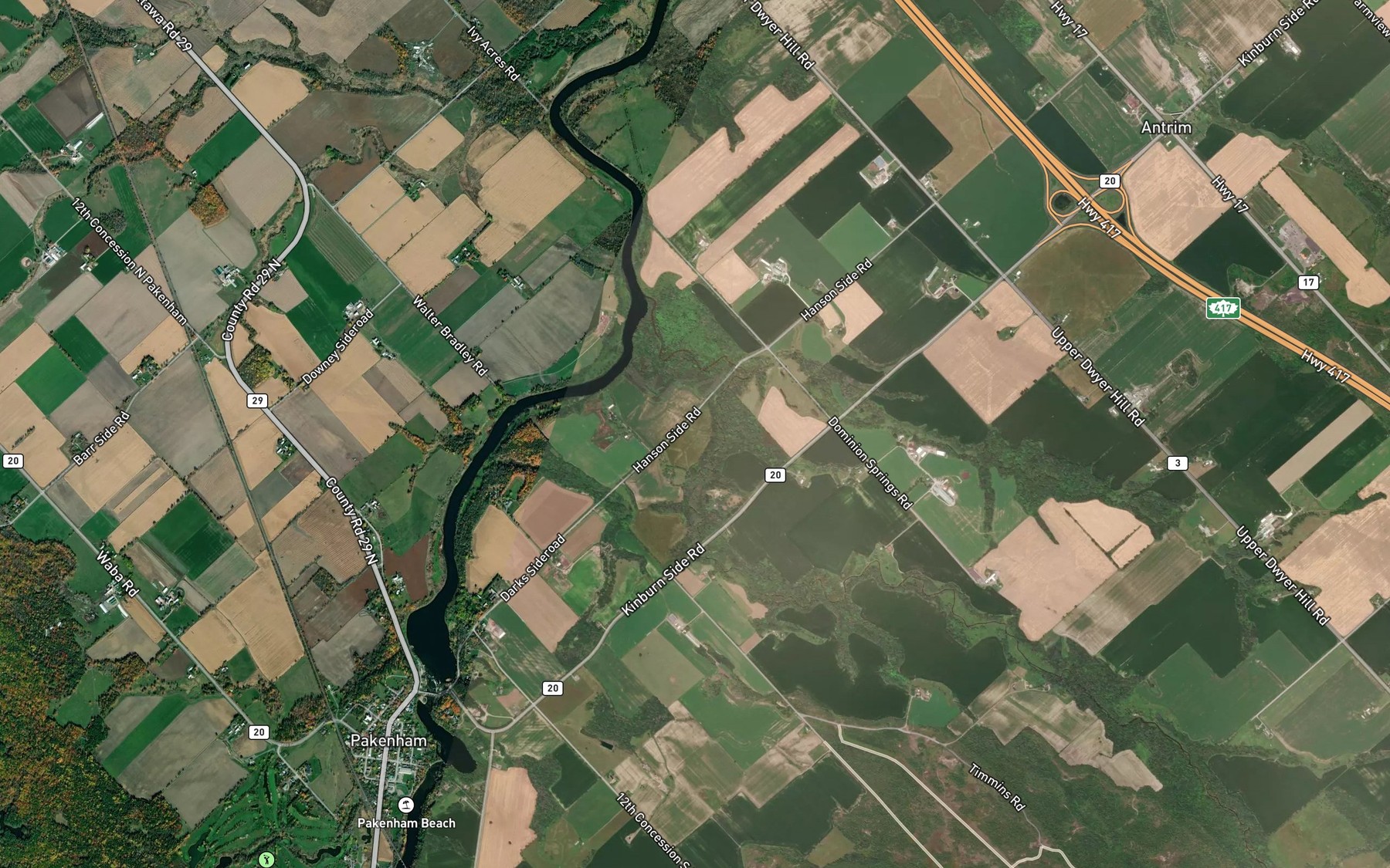 Satellite map of the Cody Creek