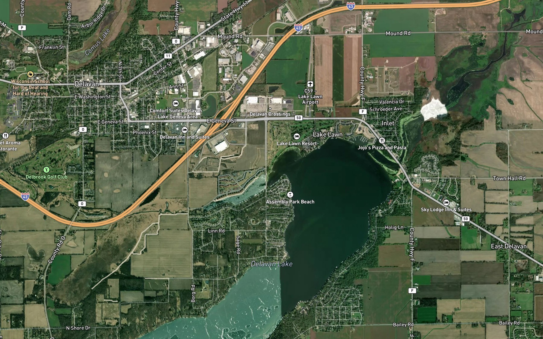 Satellite map of the Spot 1
