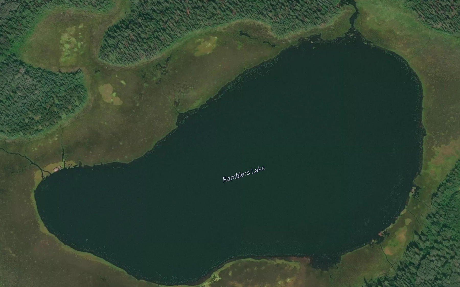 Satellite map of the Ramblers Lake