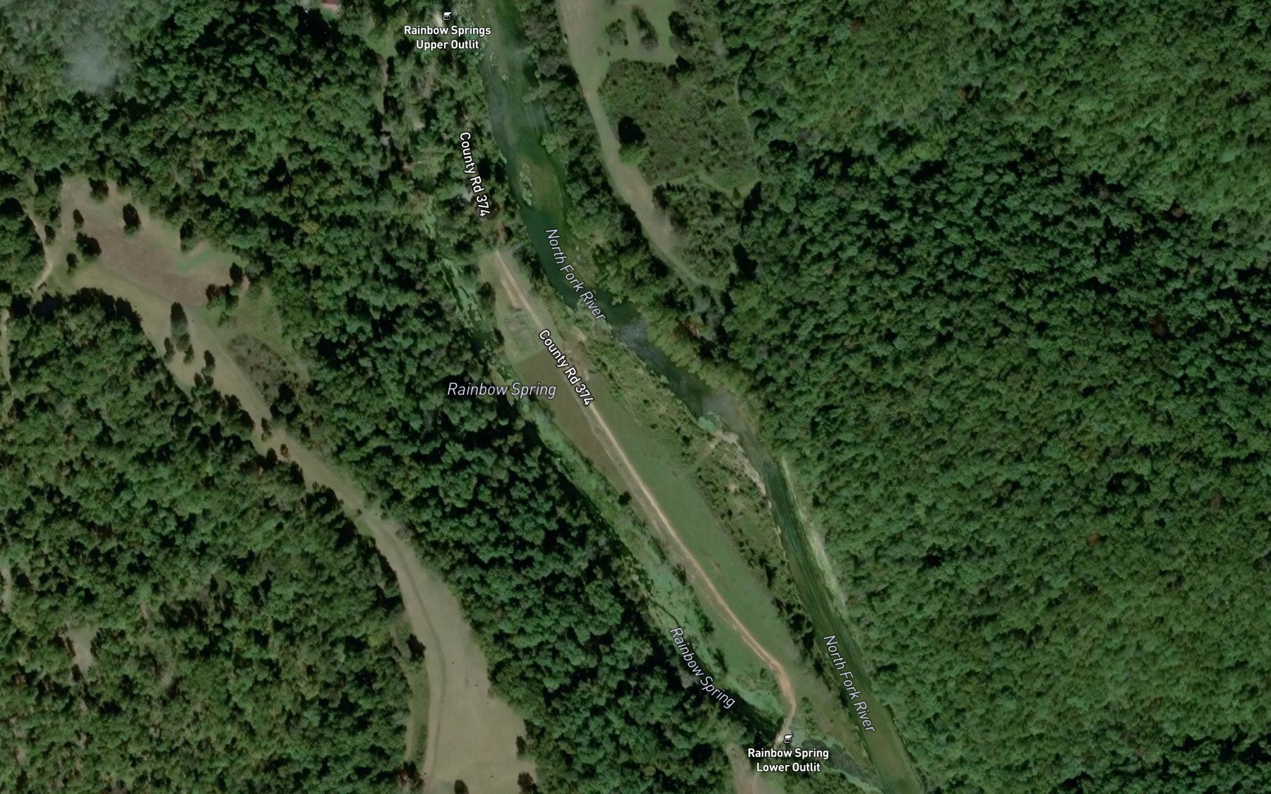 Satellite map of the Rainbow Spring