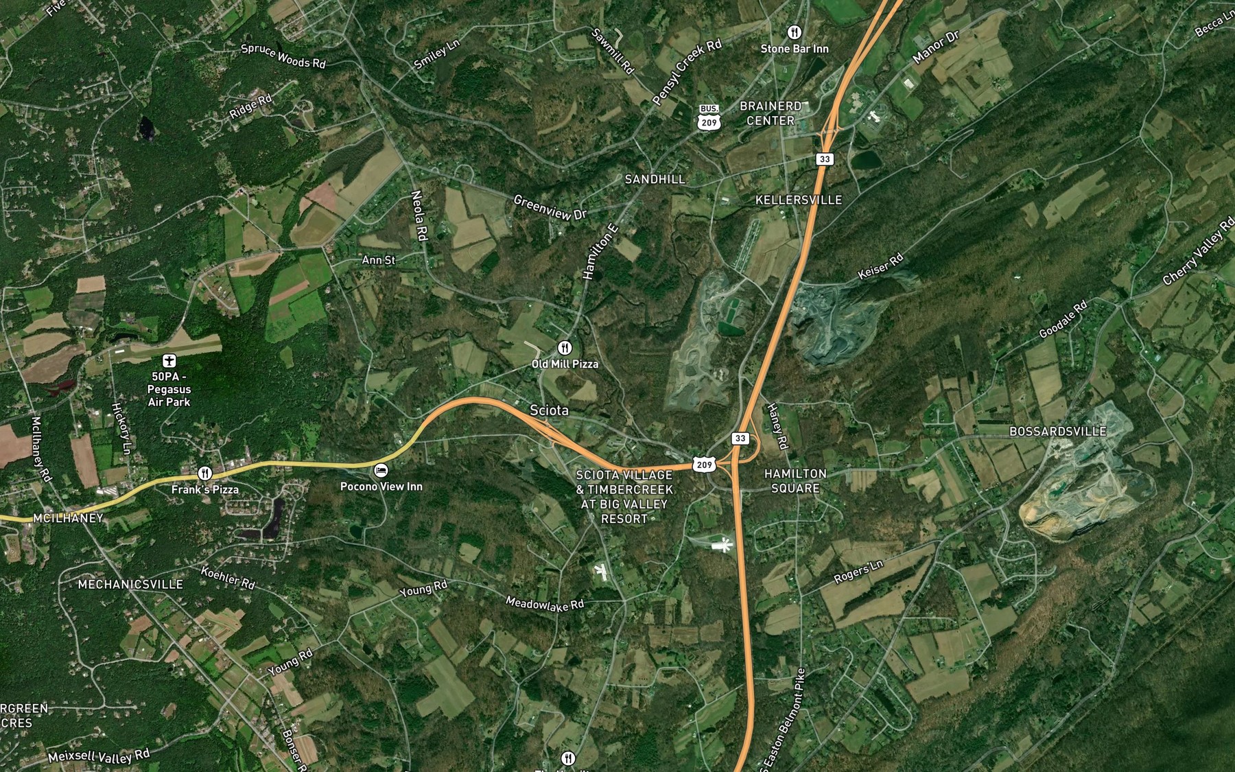 Satellite map of the Lake Creek