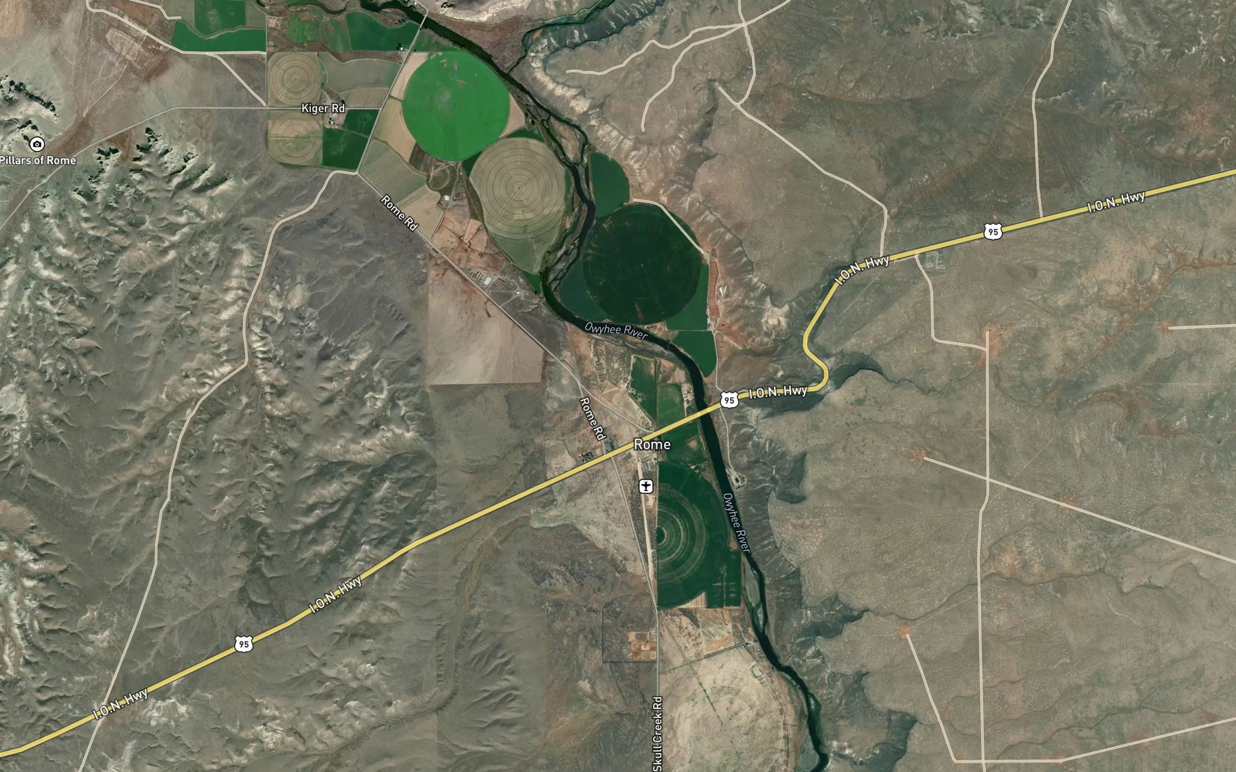 Satellite map of the Happy Valley Ditch