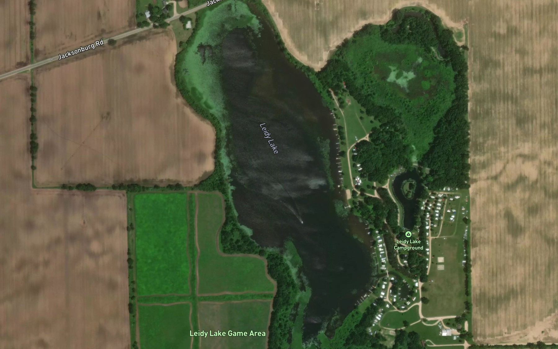 Satellite map of the Leidy Lake
