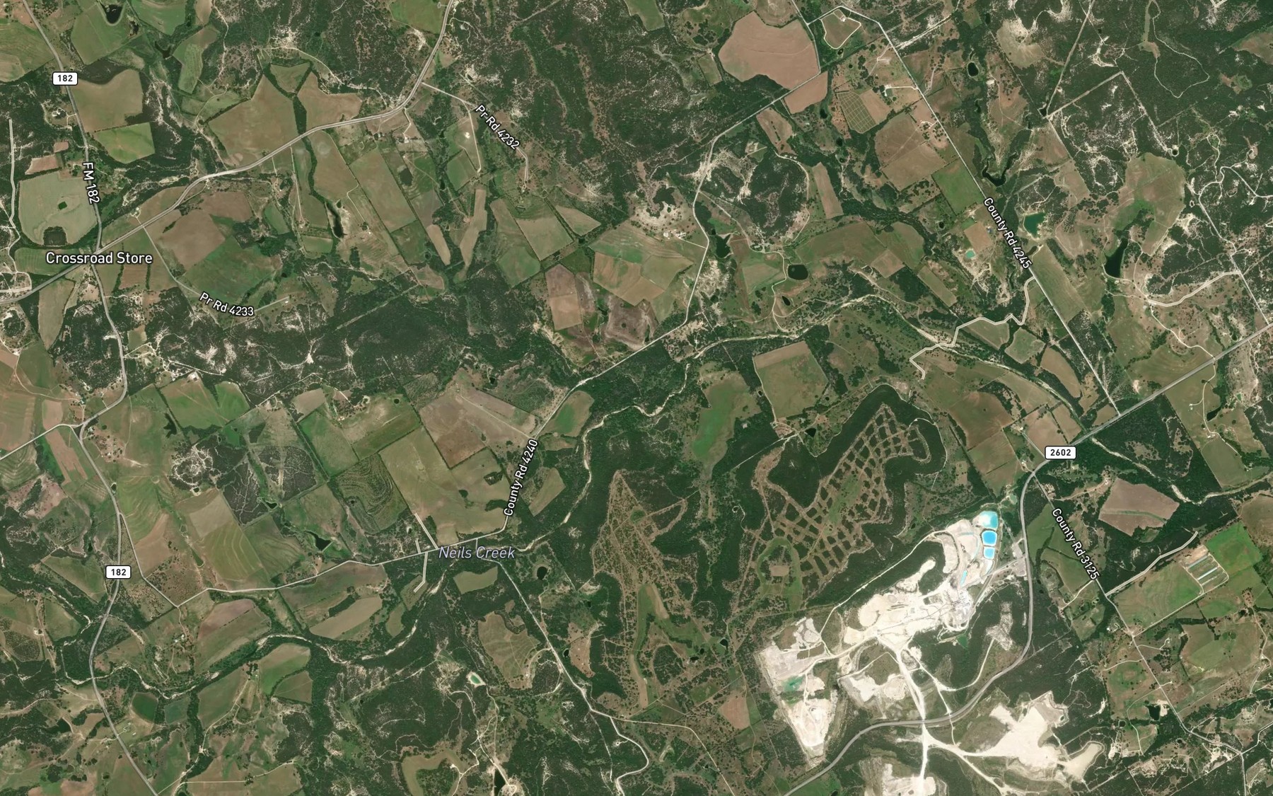Satellite map of the Gary Creek