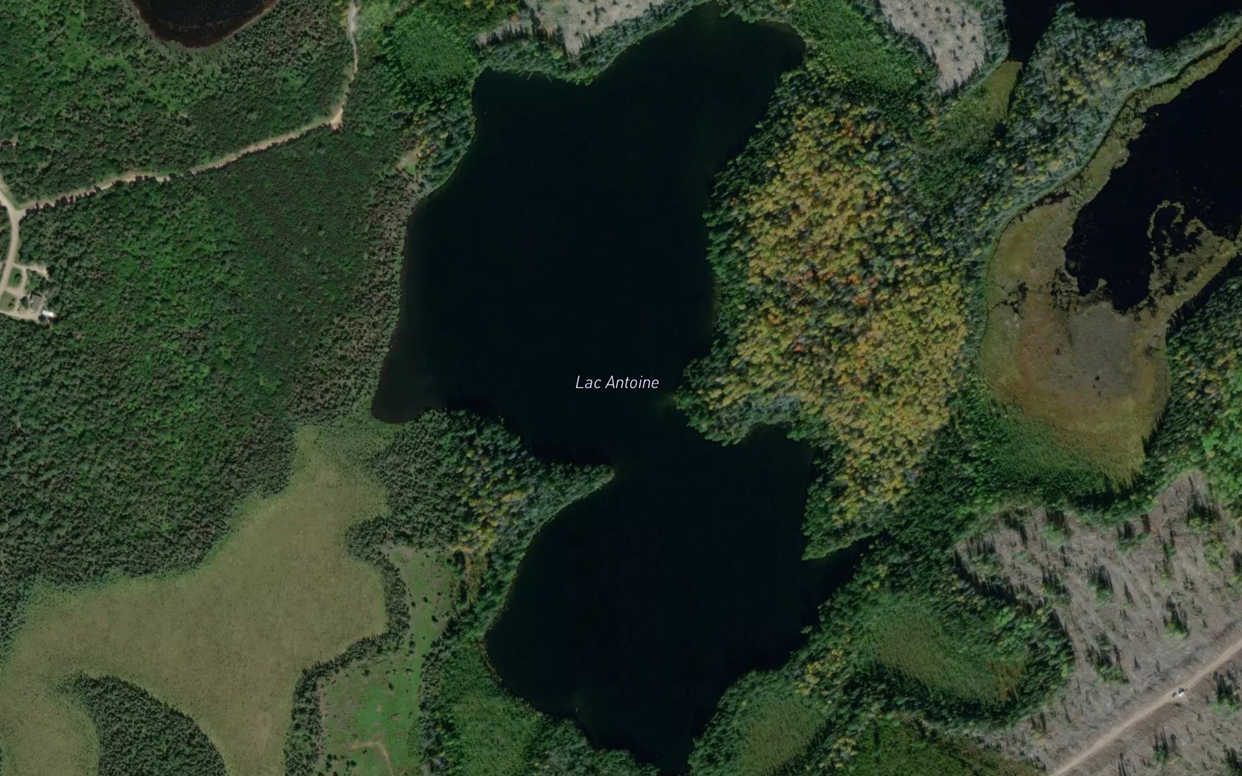 Satellite map of the Lac Antoine