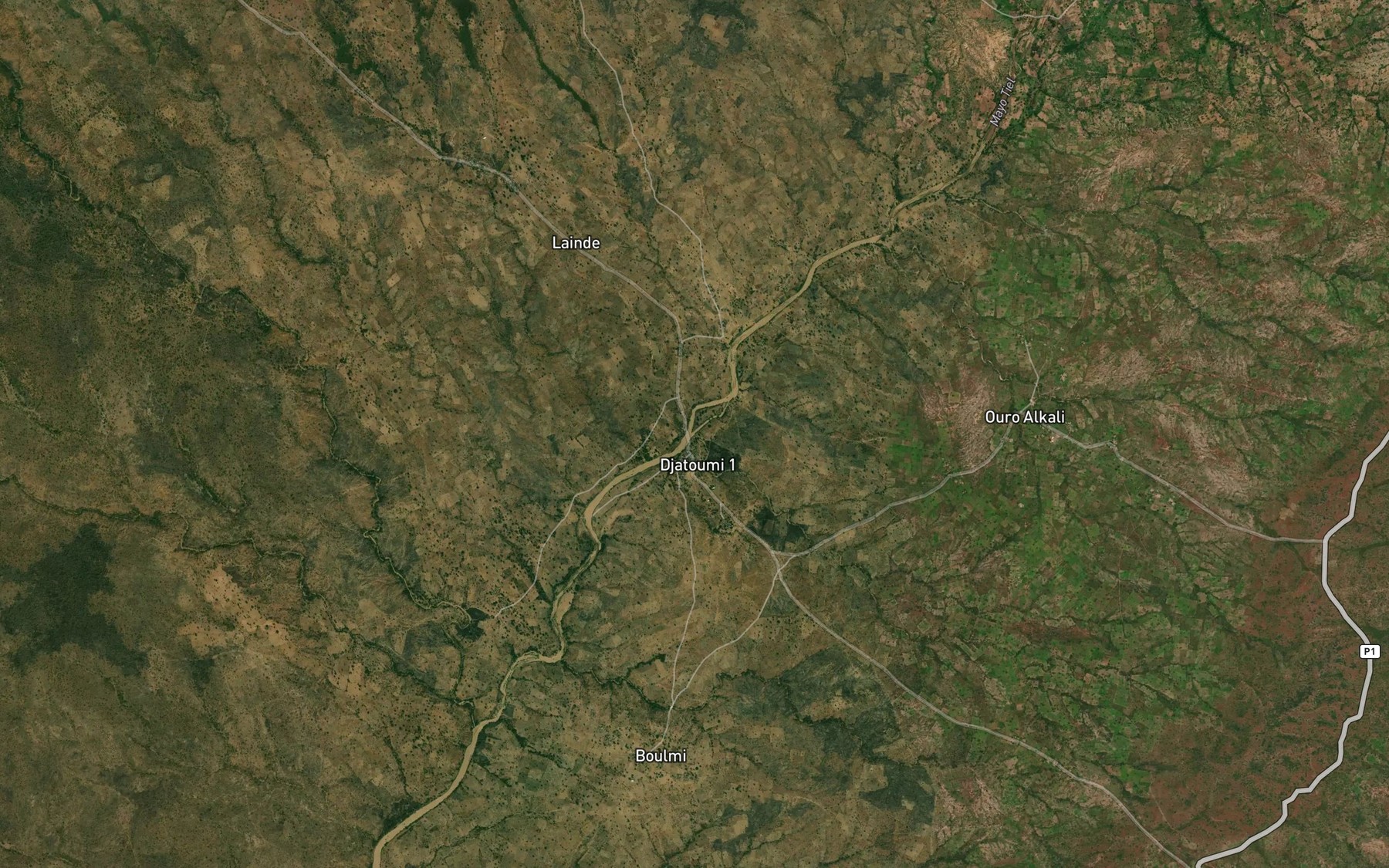 Satellite map of the Mayo Badianaga