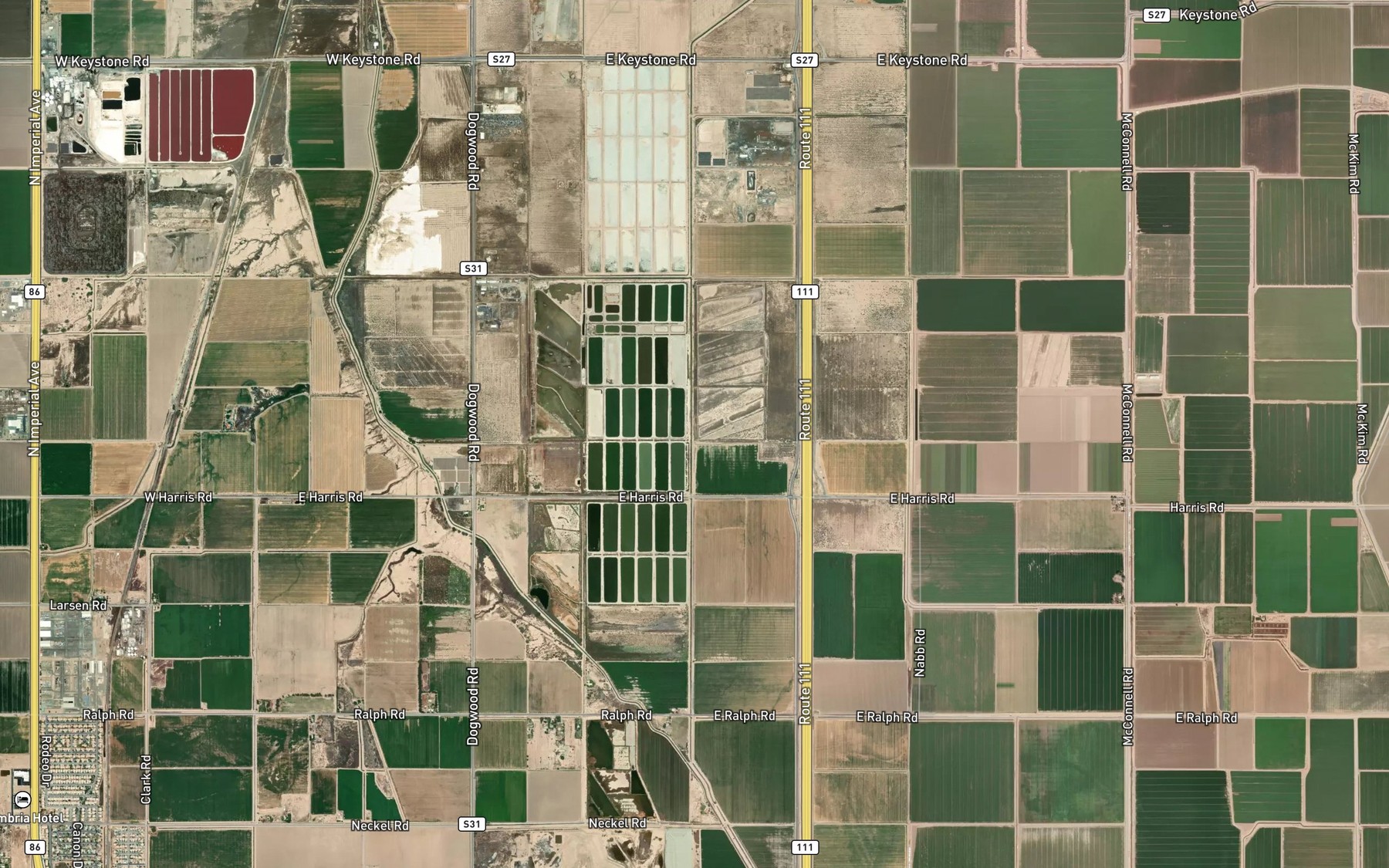 Satellite map of the Rose Drain
