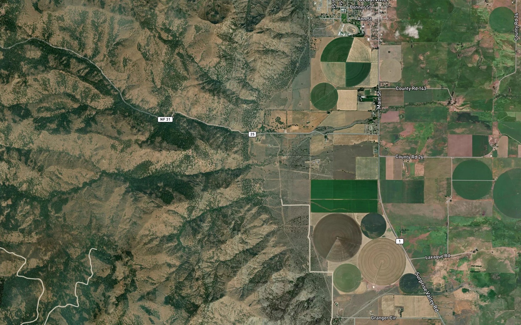 Satellite map of the South Deep Creek
