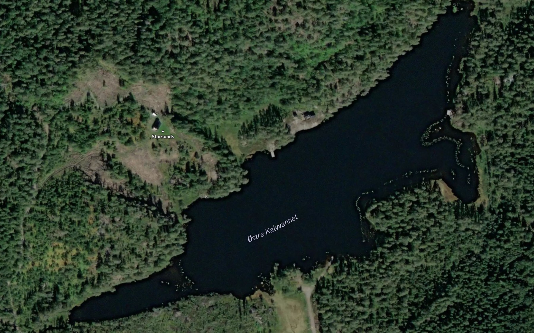 Satellite map of the Kalvvatnet,ostre