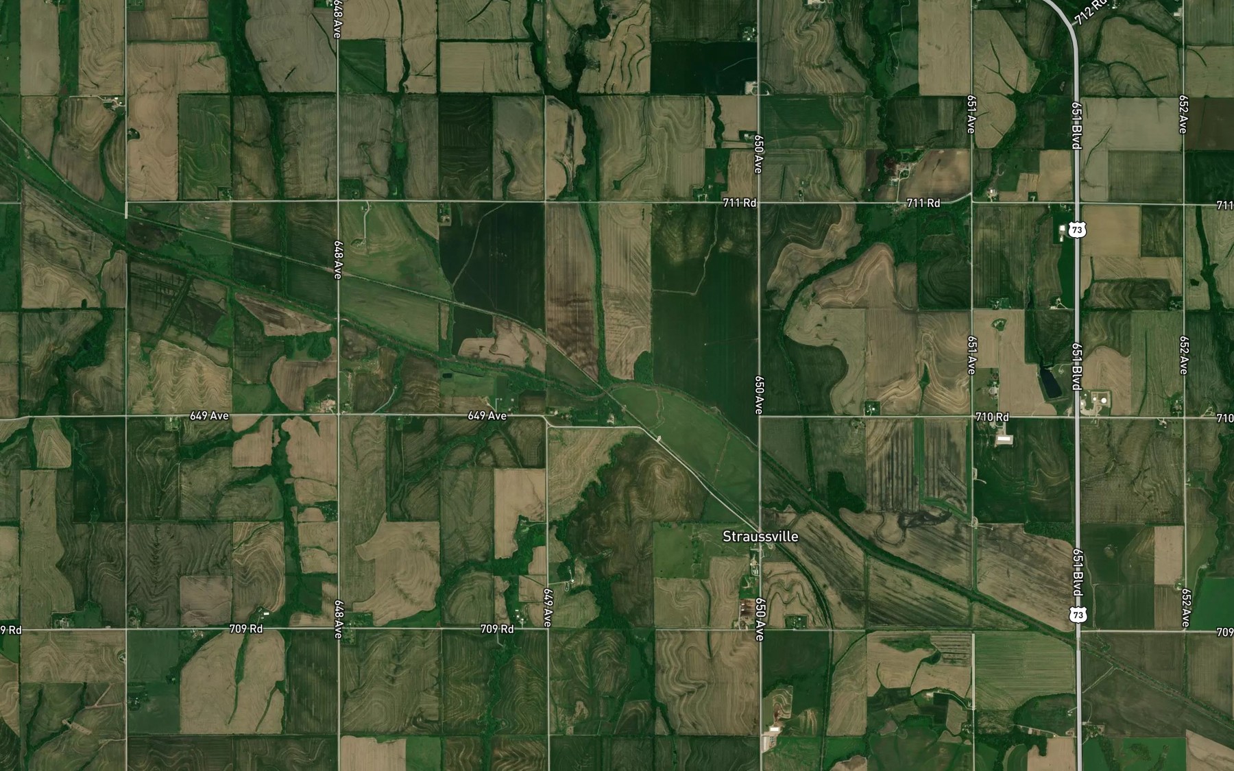 Satellite map of the Mackelroy Creek