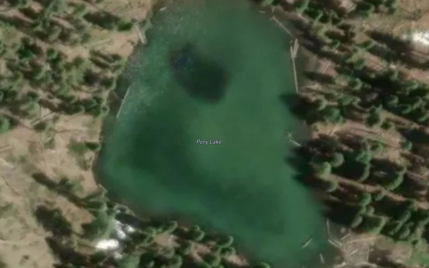 Satellite map of the Pony Lake