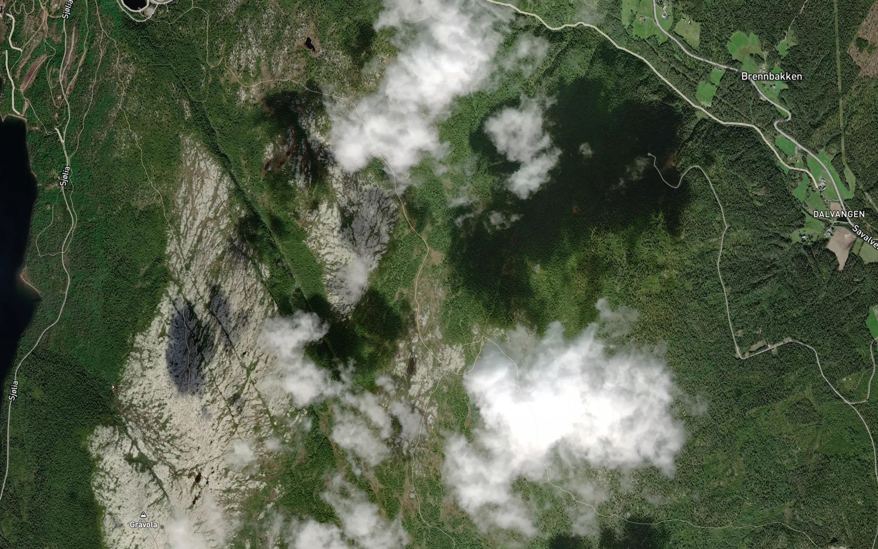 Satellite map of the Slattbekken