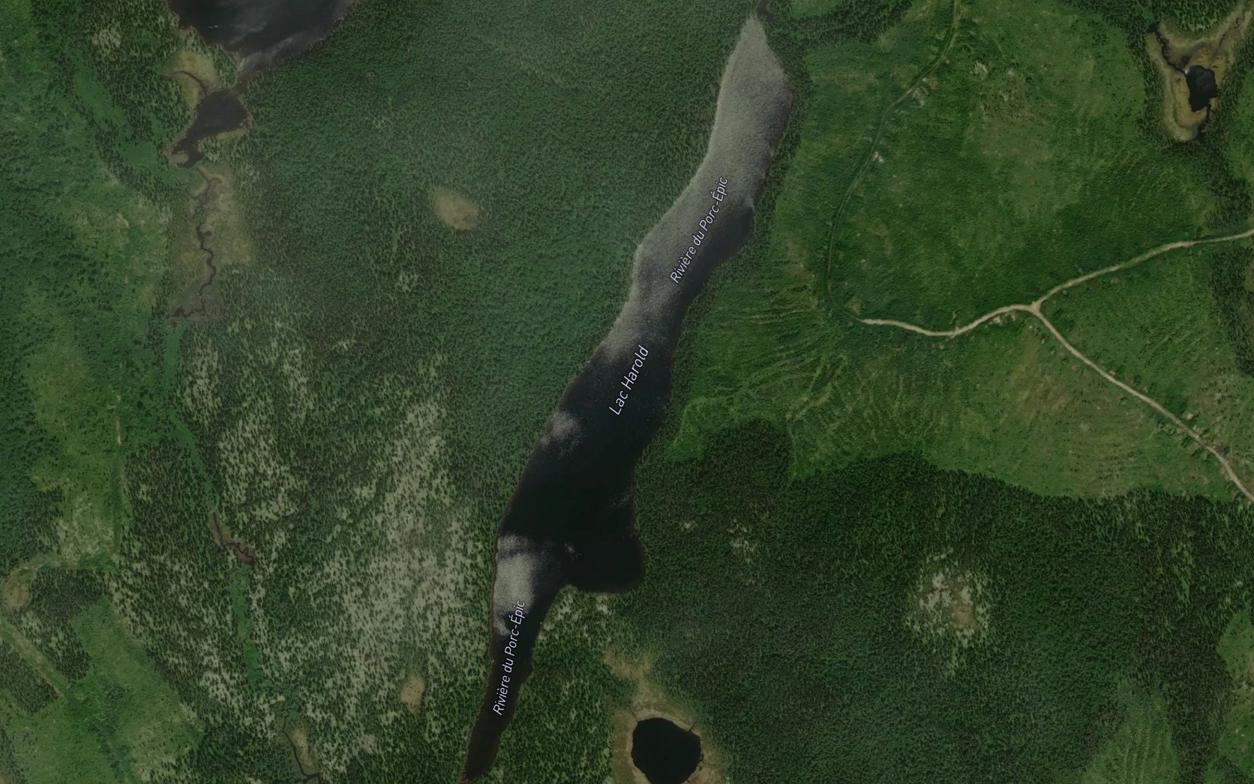 Satellite map of the Lac Harold