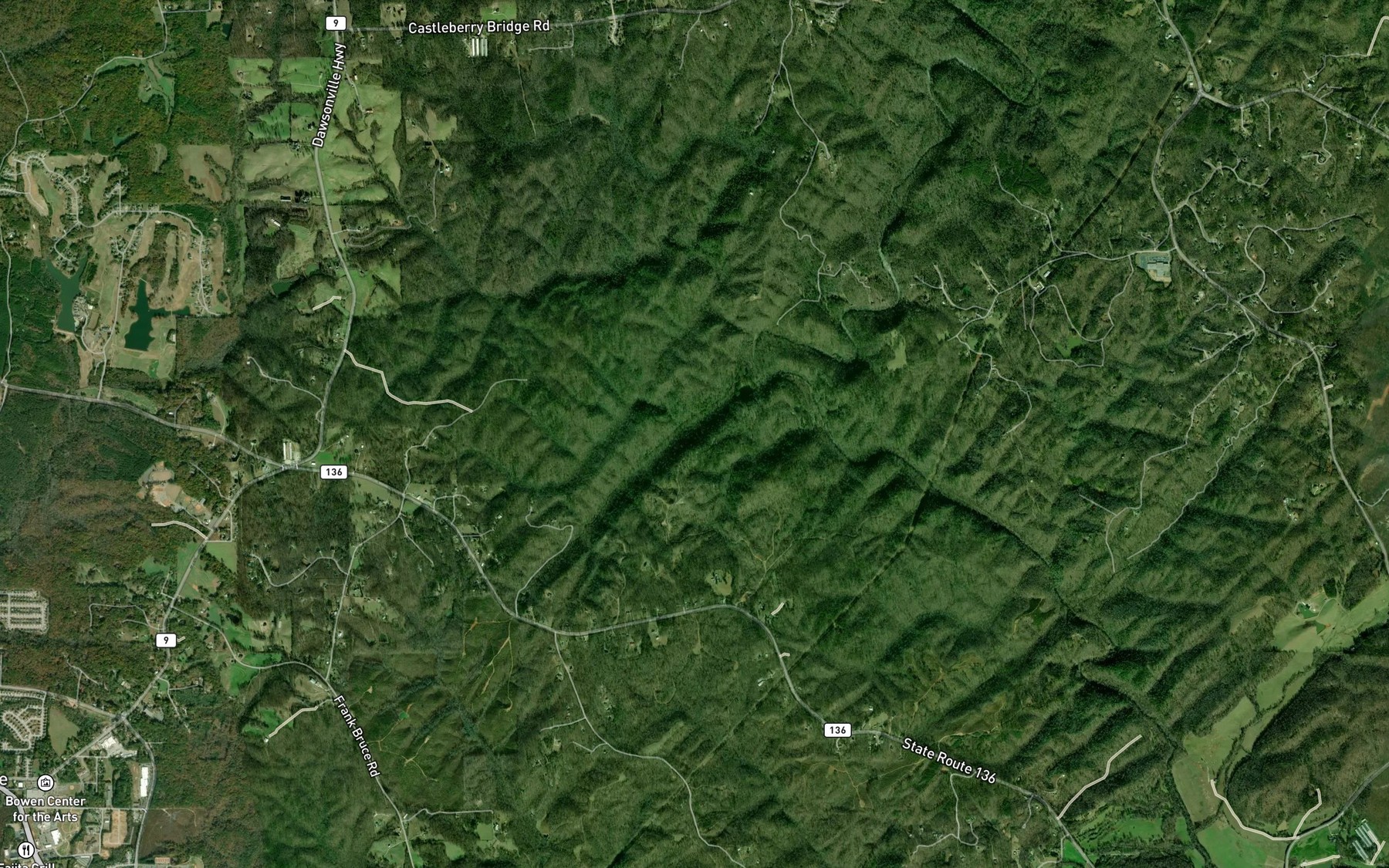 Satellite map of the Snow Creek