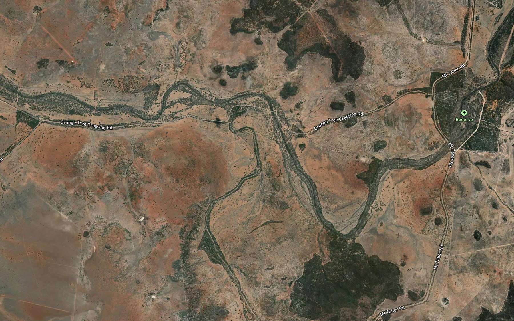 Satellite map of the Sandy Creek