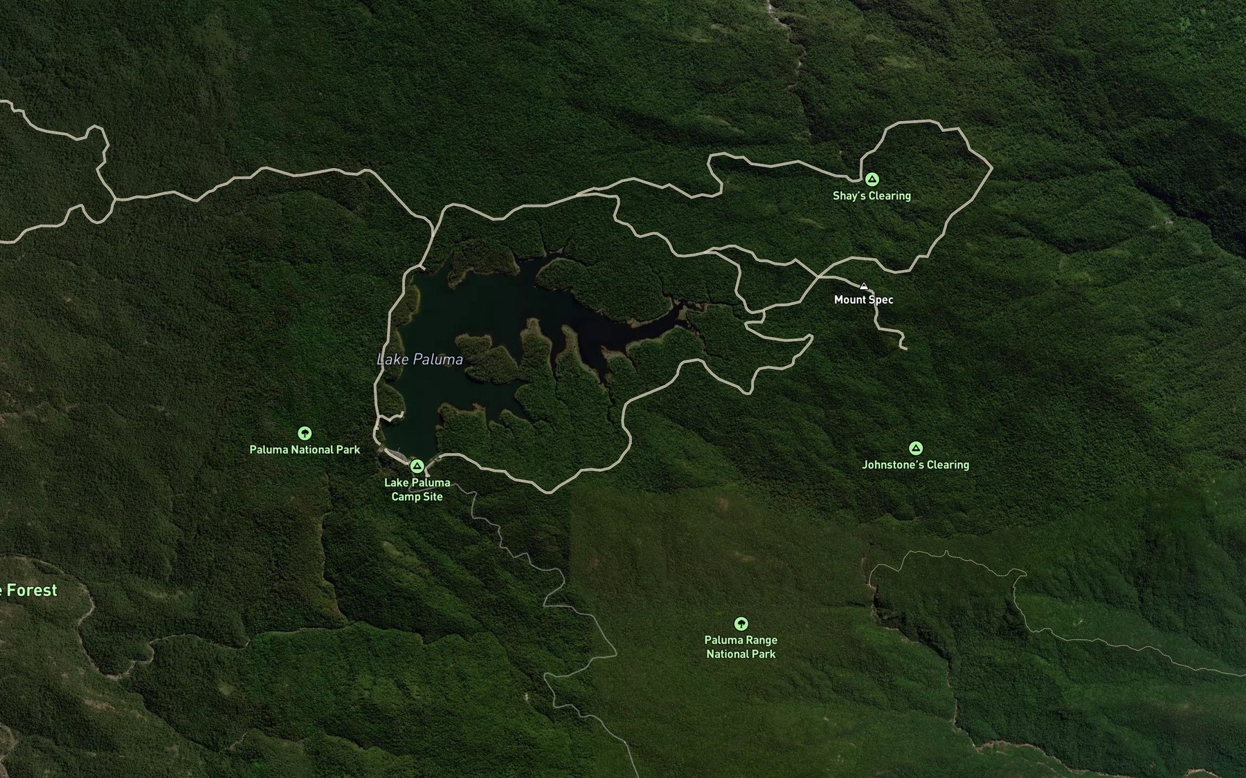 Satellite map of the Lake Paluma