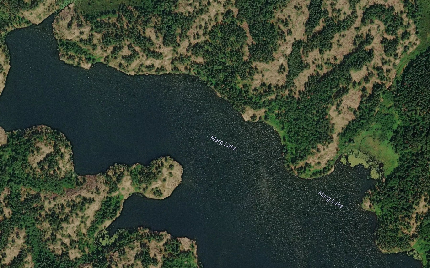 Satellite map of the Madge Lake