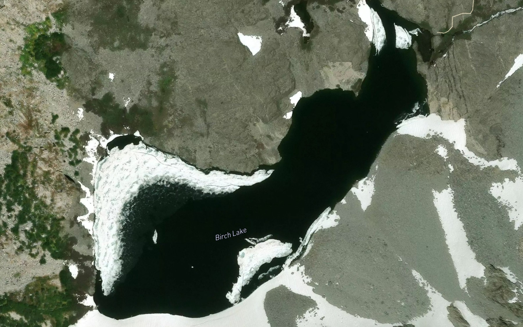 Satellite map of the Birch Lake