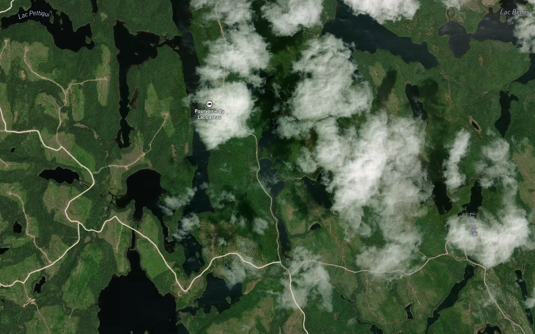 Satellite map of the Lac Iskwao