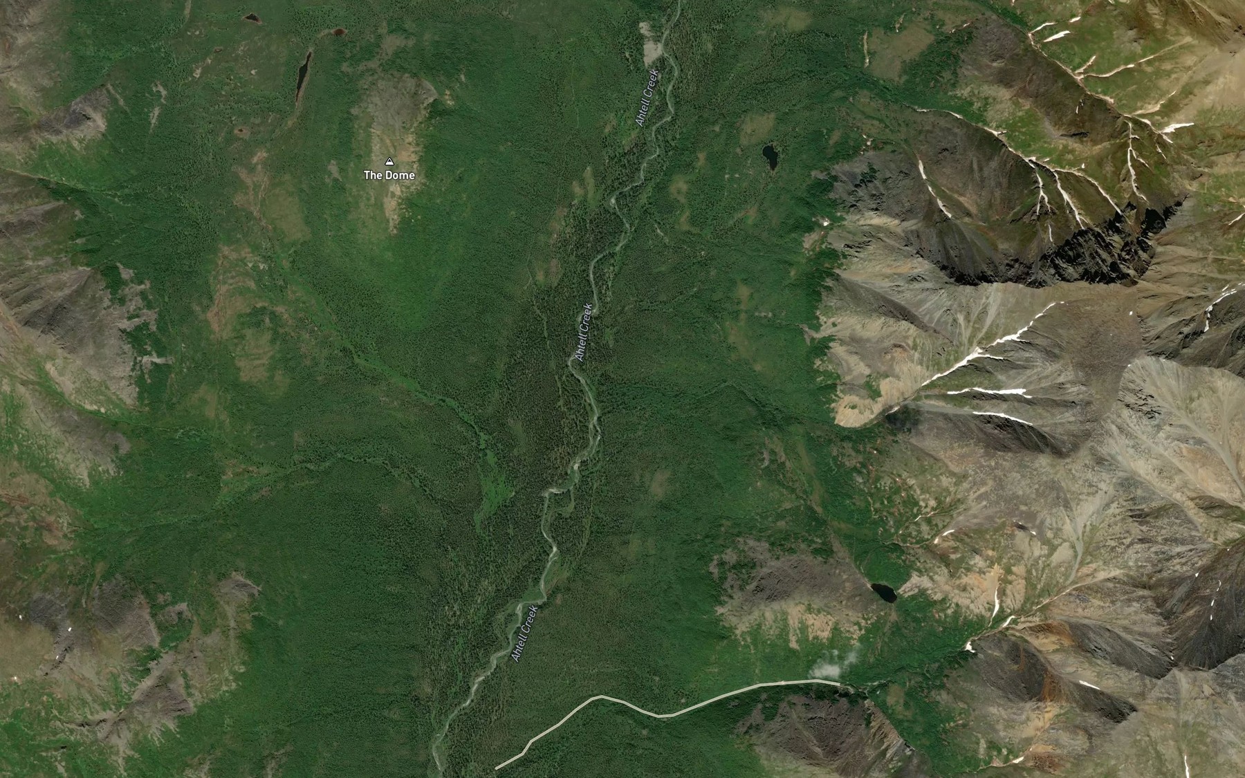 Satellite map of the Quartz Creek