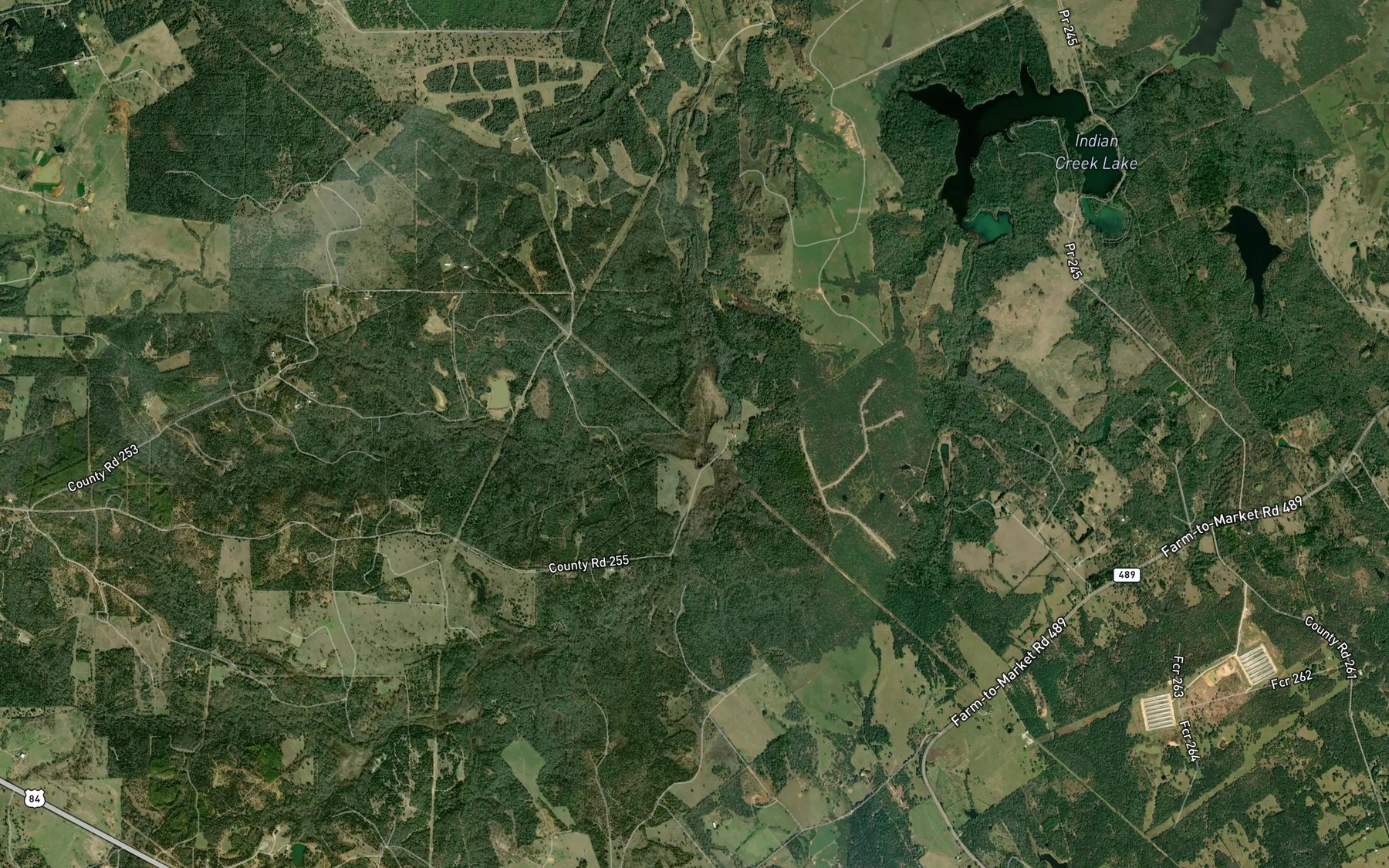 Satellite map of the Brinkley Creek